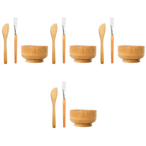 4Sets DIY Gesichtspflege-Set Mit Holz-Rührschüssel Und Bunt 2