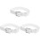 3Pièces Ceintures Baseball Blanches Stretch Réglables Pour Styles 4