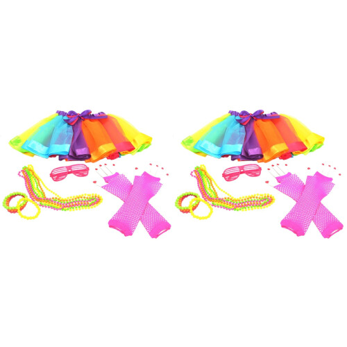 2Ensembles Tenue Tutu Fluide Accessoires Résille Et Perles 1