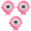 3Pièces Thermomètre Bain Rose LED Température 3