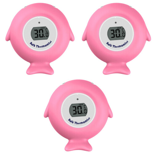 3Pièces Thermomètre Bain Rose LED Température 2