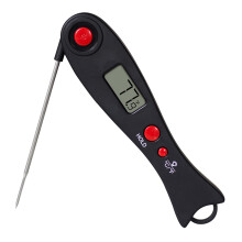 2Pièces Thermomètre Viande Digital ABS Noir Sonde Magnétique LCD