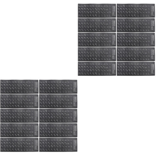20Pièces Protection Clavier PVC Noir Stickers Langues Étrangères 2