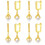 4Paires Boucles D'oreilles Dorées Usage Décoratif Chic 5