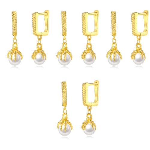 4Paires Boucles D'oreilles Dorées Usage Décoratif Chic 2