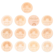 39Pièces Cartes Bébé Bois Beige Souvenir Photo Usage Décor Mensuel