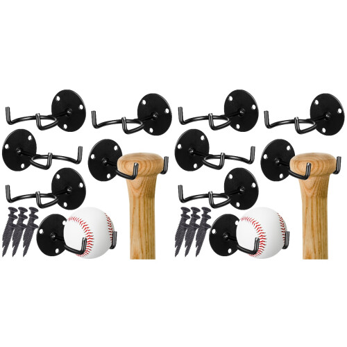 12Pièces Porte-Batte Baseball Mural Noir Pour Affichage 1