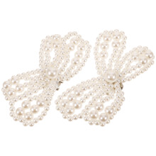 4 Pairs Luxury Pearl Bow Shoe Clip Removable Decorative Buckle For Women Party Shoes