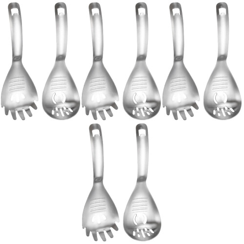8Pcs Silver Stainless Steel Garlic Grinder and Food Prep Tool Set 2
