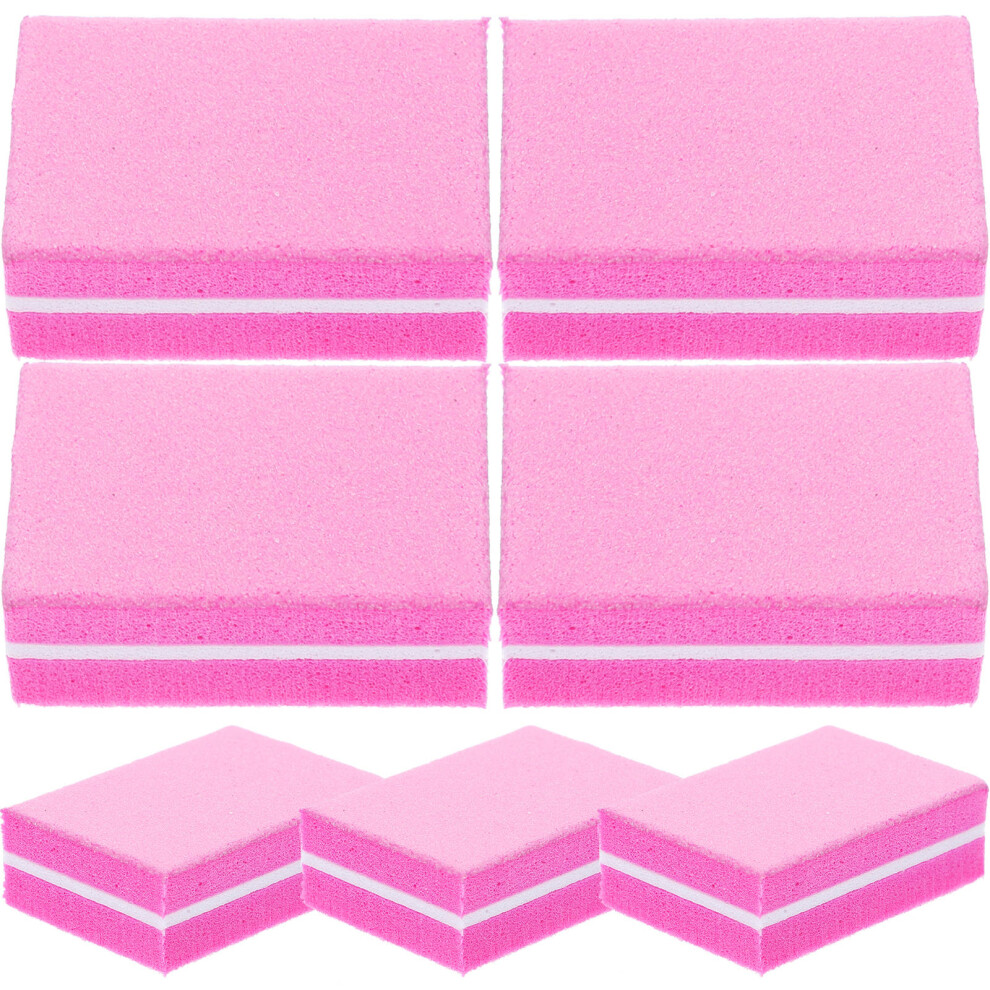 Villcase 250Pcs Rosy Sponge Nail Buffer Blocks Double Sided For Polishing Nails