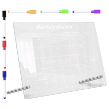 5Sets Transparent Acrylic Memo Board with Pen for Home Office Use