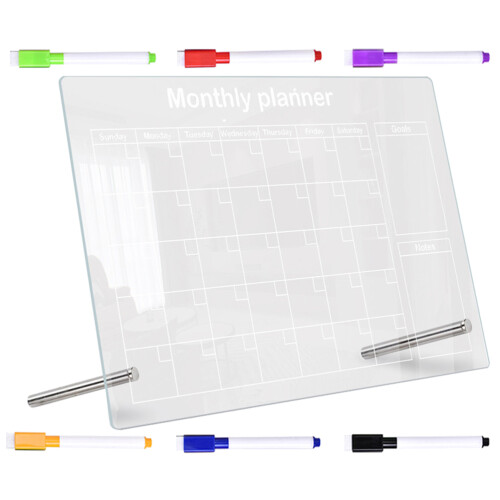 5Sets Desktop Acrylic Memo Board Erasable Note Board with Pen 2