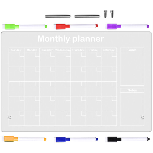5Sets Desktop Acrylic Memo Board Erasable Note Board with Pen 1