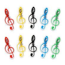 20Pcs Plastic Music Note Page Clips Assorted Color Mini Holders