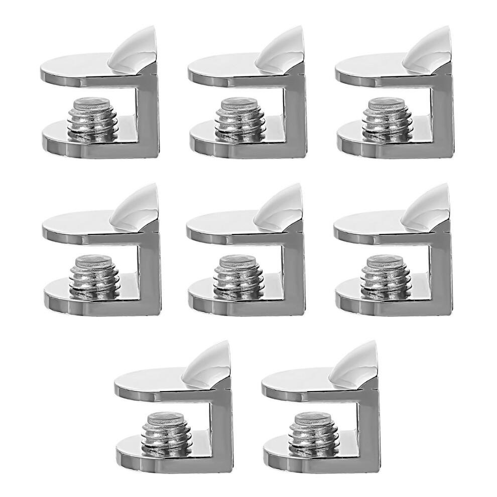 16Pcs Silver Zinc Alloy Glass Brackets Adjustable Panel Fixing Clamps 3623508477319