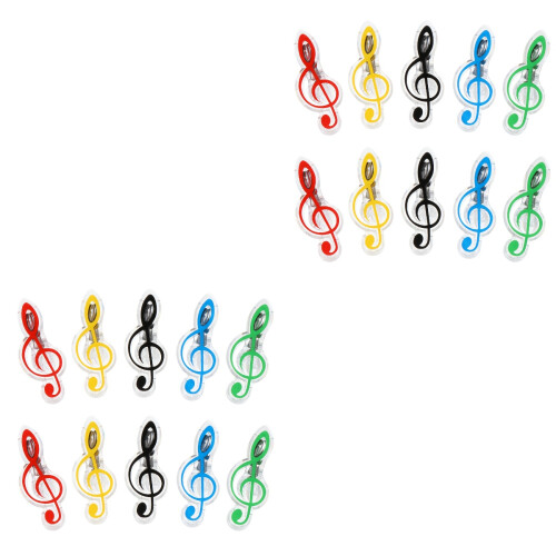 20Pcs Plastic Music Note Page Clips Assorted Color Mini Holders 2