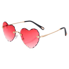 3Pcs Fashion Rimless Red Heart Sunglasses for Party Use