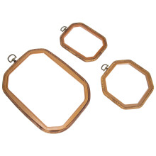 6Pcs Practical DIY Embroidery Hoops Light Brown Plastic Sewing Circles
