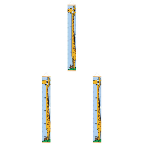 3Pcs Hanging Height Chart for Kids with Wood Frame Durable 1