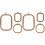 6Pcs Practical DIY Embroidery Hoops Light Brown Plastic Sewing Circles 2