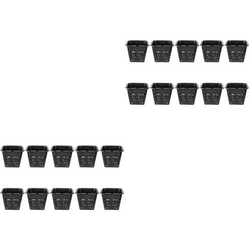 20Pcs Durable Black Plastic Planting Mesh Baskets Hydroponic Root Pots 2