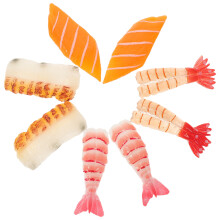 32Pcs PVC Salmon Slices Model Realistic Fake Food for Restaurant Decor