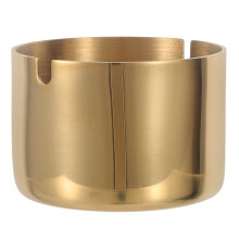 4Pcs Compact Golden Ashtray Stainless Steel for Patio Countertop Use