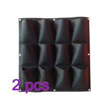 Black Durable Felt Hanging Planter Bags 12 Pocket Vertical Garden