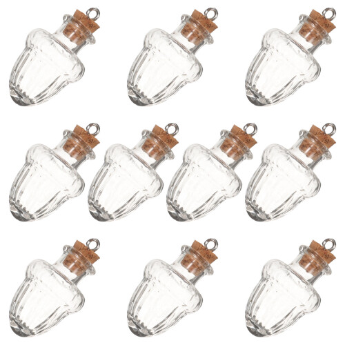 20Pcs Empty Mini Glass Bottles Clear Tiny Jars with Cork Lids