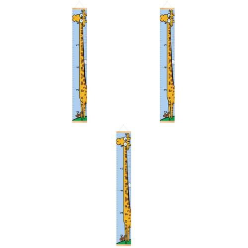 3Pcs Hanging Height Chart for Kids with Wood Frame Durable 2