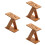 3Pcs Brown Bamboo Rack with Anti-Slip Base for Kitchen Storage 6