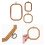 6Pcs Practical DIY Embroidery Hoops Light Brown Plastic Sewing Circles 8