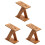 3Pcs Brown Bamboo Rack with Anti-Slip Base for Kitchen Storage 2