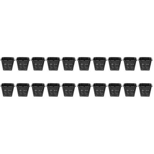 20Pcs Durable Black Plastic Planting Mesh Baskets Hydroponic Root Pots 1