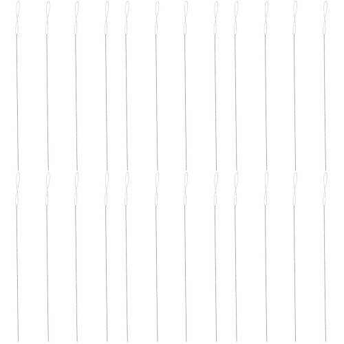 24Pcs Portable Silver Beaded Needles DIY Jewelry Stitching Tool 1