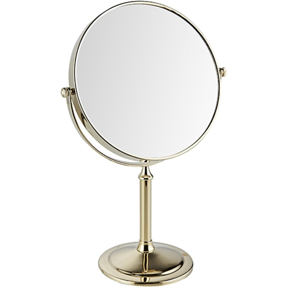 Gold 8 Inch Doublesided Makeup Mirror With 7X Magnification, 360 Rotating Vanity Mirror