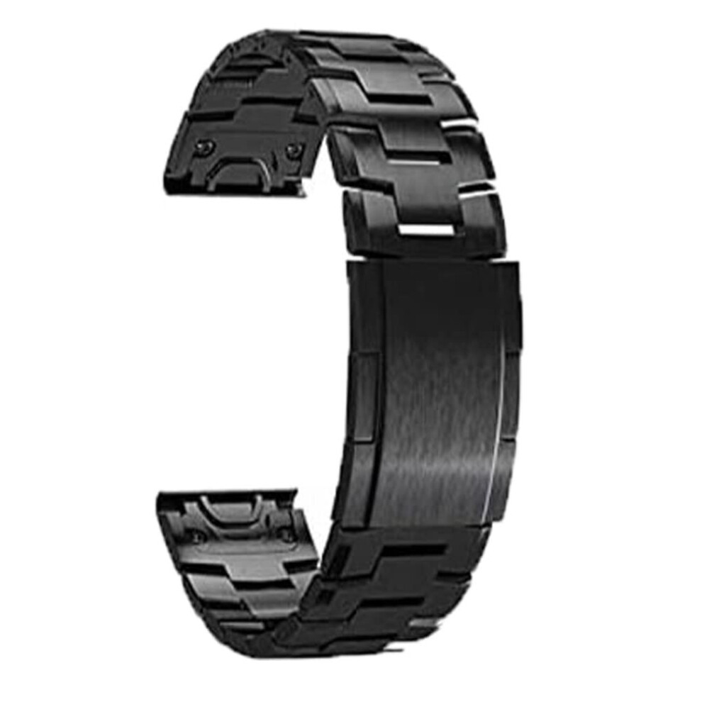 Watch Band For Garmin Fenix 22Mm Titanium Alloy Quick Release Easyfit Strap With Sleek Finish Black 9044945210590
