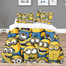 (200CM X 200CM) Duvet Cover Pillowcase Bedding Set M-minions  Adult Boy Girl Bedroom Decoration Children Single Double Large Size