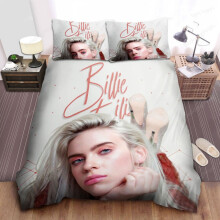 (200CM X 200CM) Billie Eilish in Platinum White Hair Photo Duvet Cover Bedding Set