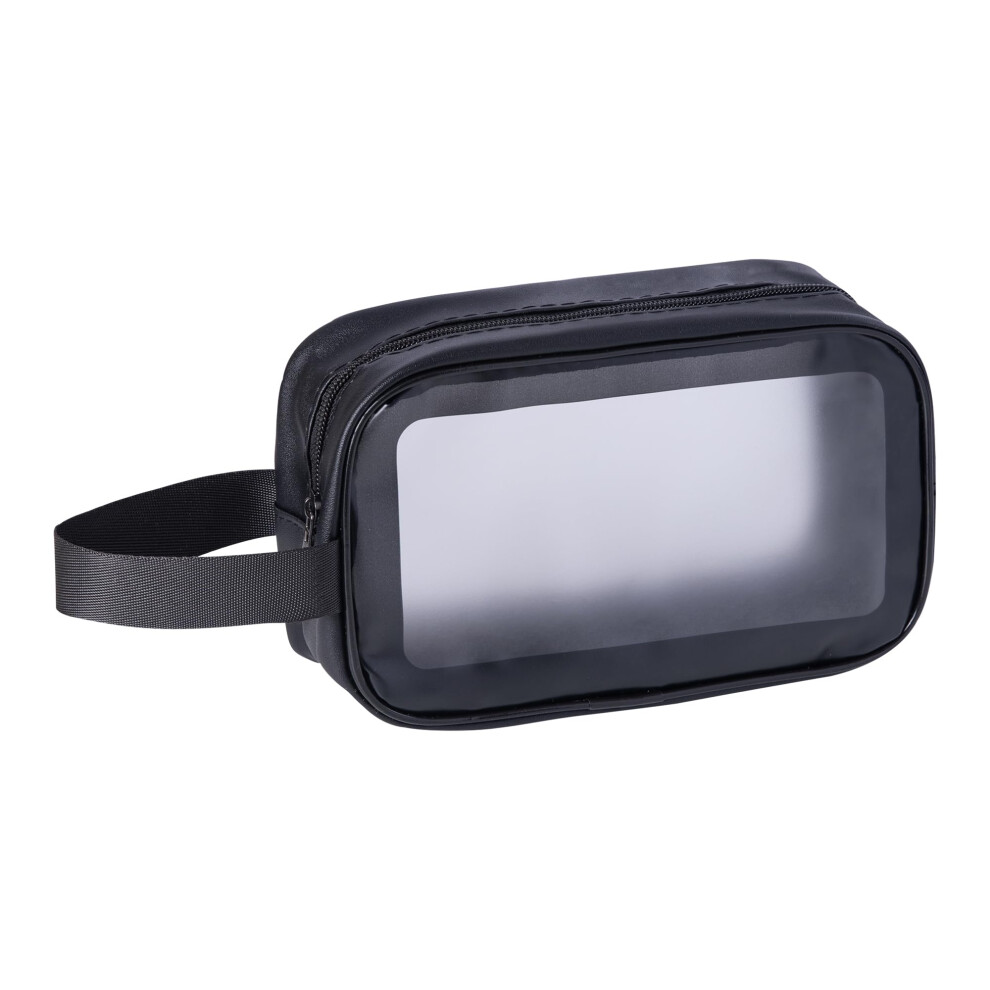 Clear Makeup Bag with Handle, Large Capacity Transparent PVC Travel Toiletry Bag for Women and Men