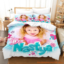 (200CM X 200CM) Like Nastya Bedding Set Single Twin Full Queen King Size Bed Set Aldult Kid Bedroom Duvetcover Sets Anime Bed Sheet Set