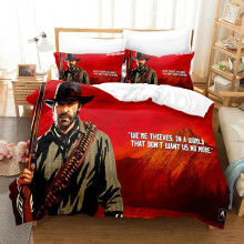 (228CM X 228CM) Game Red Dead Redemption Bedding Set,Duvet Cover Bed Set Quilt Cover Pillowcase, Bed Sheets