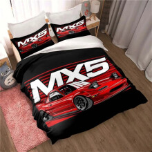 (135CM X 200CM) Miata MX - 5 NA Racing Cartoon Jdm Car Drift Bedding Set, Duvet Cover Bed Set Quilt Cover