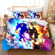 (220CM X 240CM) Sonic Bed Linen 135 x 200 cm Anime Duvet Cover Set Children's Microfibre Bed Linen