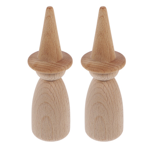 6 Sets Unfertige Holzstiftfiguren Mit Wechselbarem Hut Für