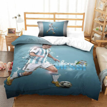 (135CM X 200CM) Messi Quilt Cover Bedding Sets, Football Superstars Print Single Double