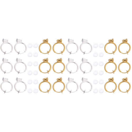 12Paires Boucles Clips Multicolores Agréable Perçage 1
