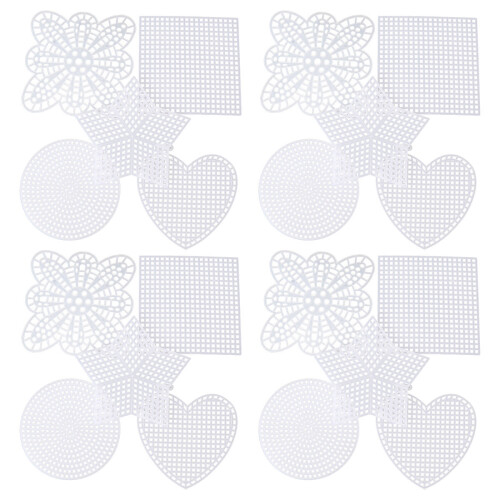 150Pcs Plastic Canvas Sheets White Cross-Stitch Mesh for Sewing Crafts