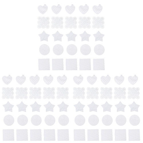 150Pcs Plastic Canvas Sheets White Cross-Stitch Mesh for Sewing Crafts 2