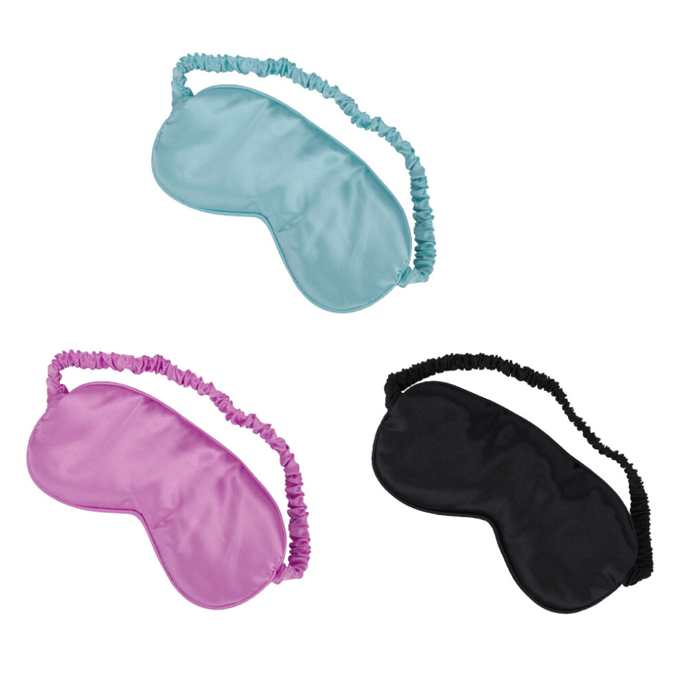 Solustre 6Pcs Silk Sleep Eye Mask Assorted Colors Satin Sleeping Eye Cover